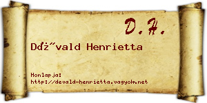 Dévald Henrietta névjegykártya