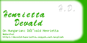 henrietta devald business card